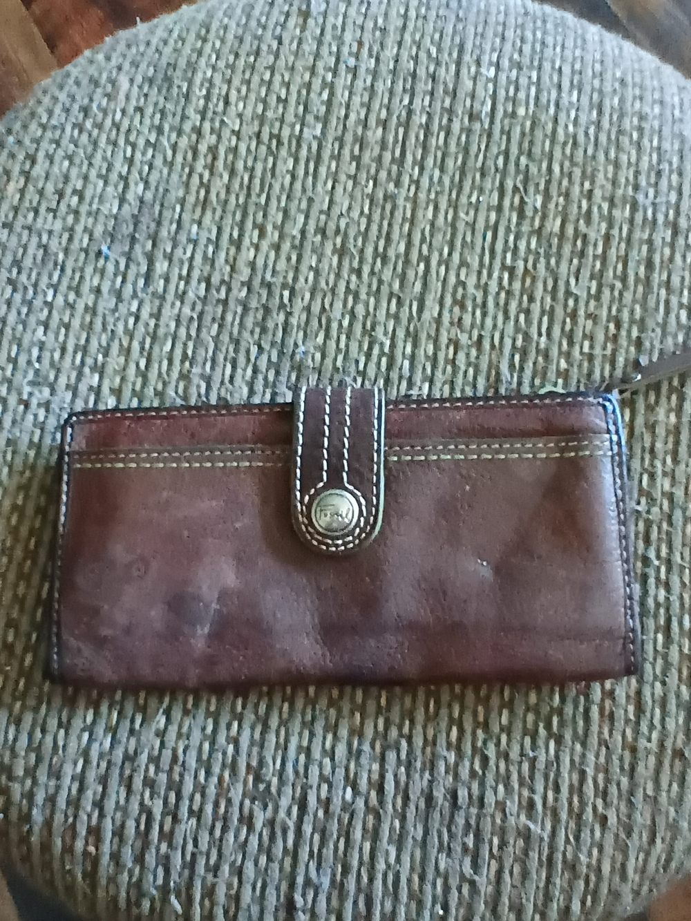 Brown Leather Fossil Snap Wallet